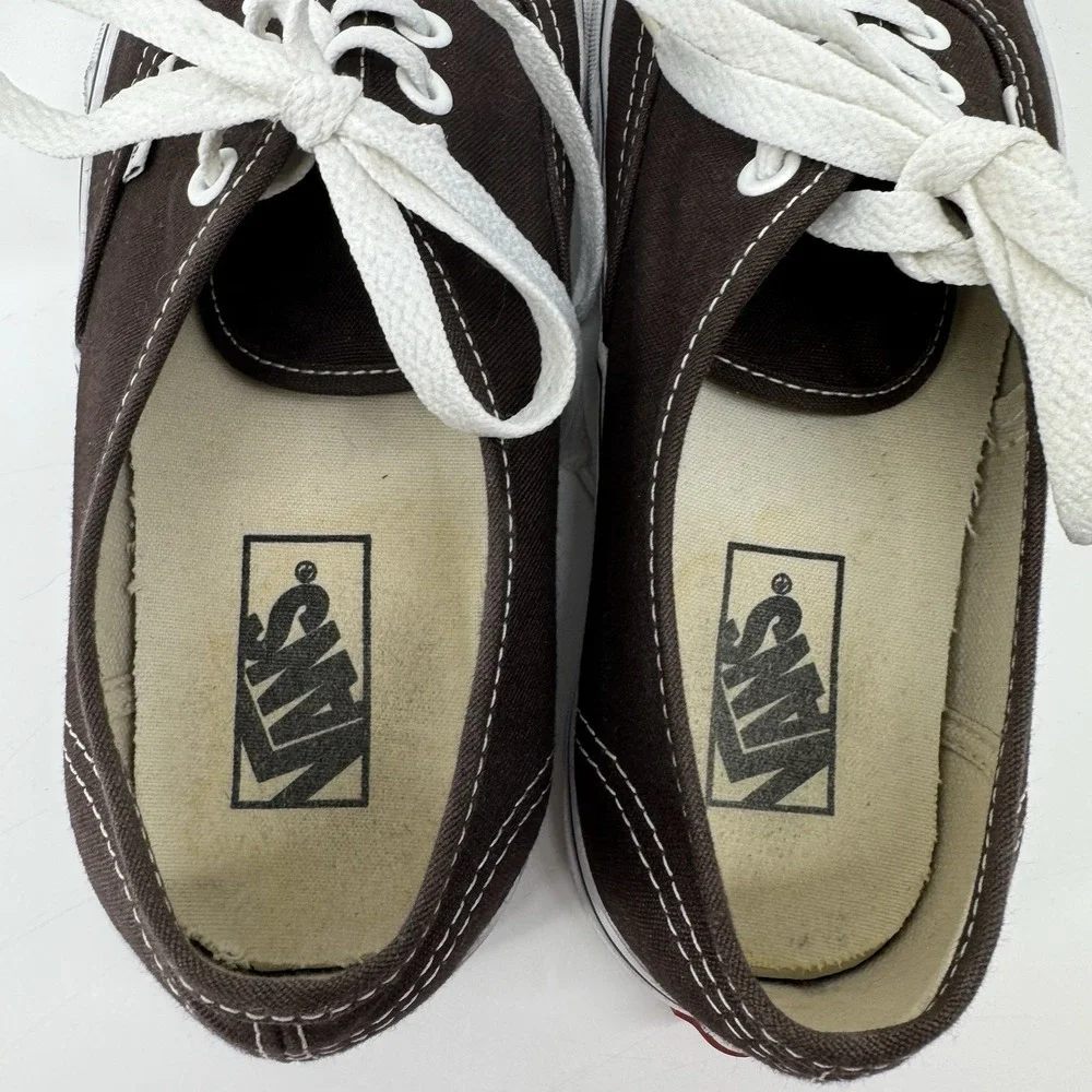 Vans Off The Wall Brown Canvas Sneakers Women's 7 Men's 5.5 Skater Streetwear